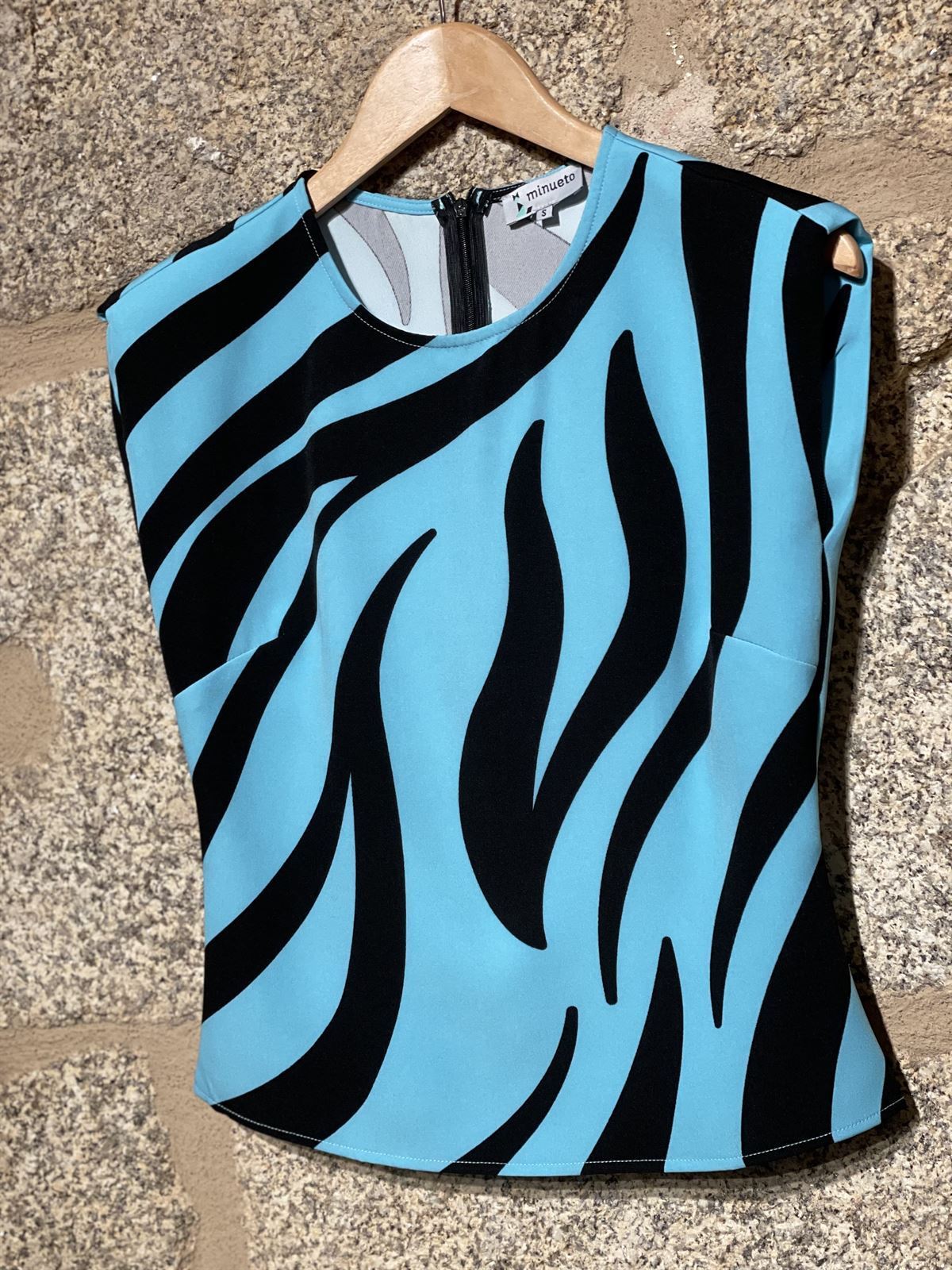 Top minueto zebra turquesa - Imagen 1