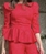 Top vestir relieve peplum rojo - Imagen 2
