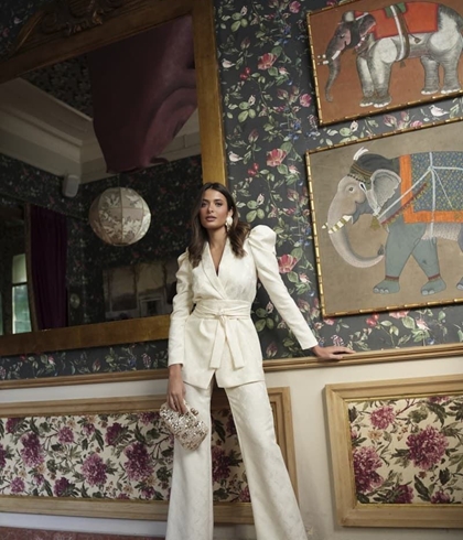 Traje Cayro de pantalón Carey color crudo - Imagen 1