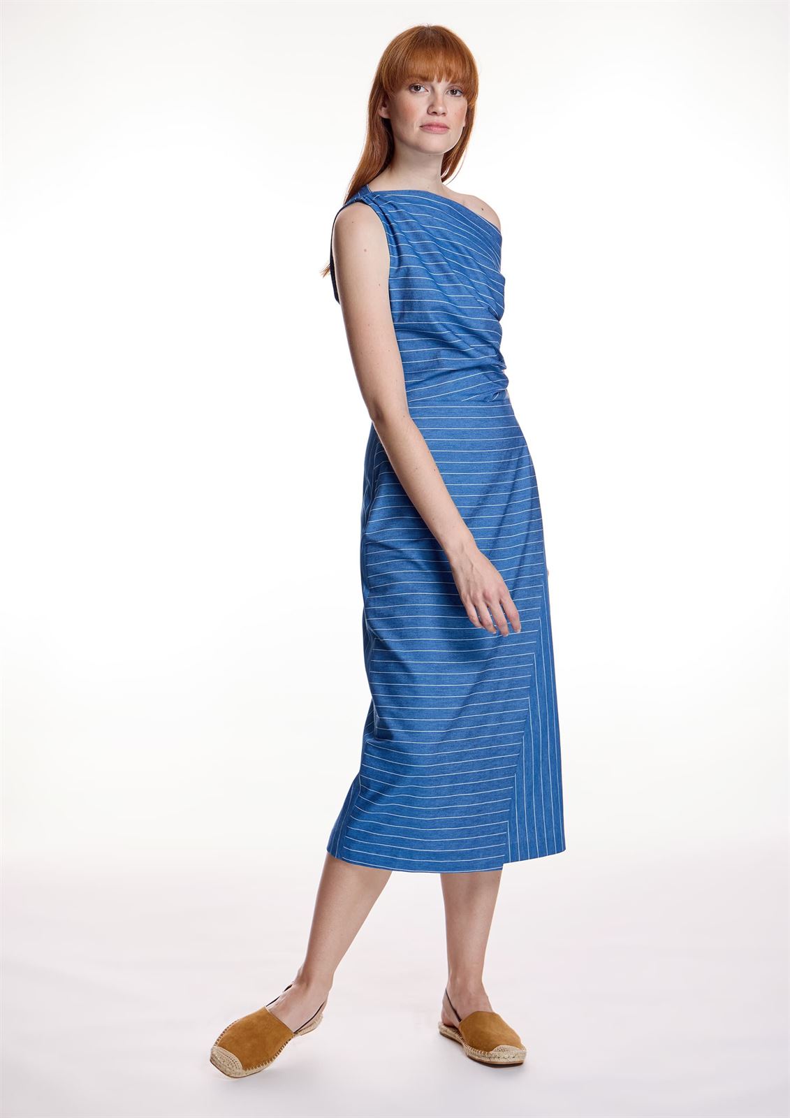 Vestido Alba Conde 1432 rayas azules - Imagen 3