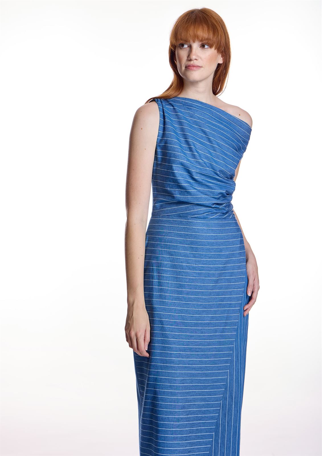 Vestido Alba Conde 1432 rayas azules - Imagen 5