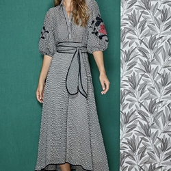 Vestido Alba Conde 3403-745-20 vichy bordado blanco negro - Imagen 2