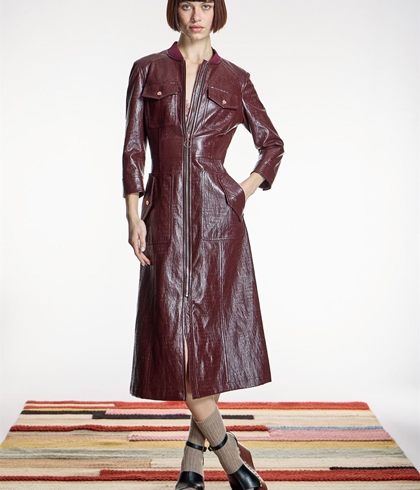 VESTIDO Alba Conde 6414 ENTALLADO BURDEOS - Imagen 1