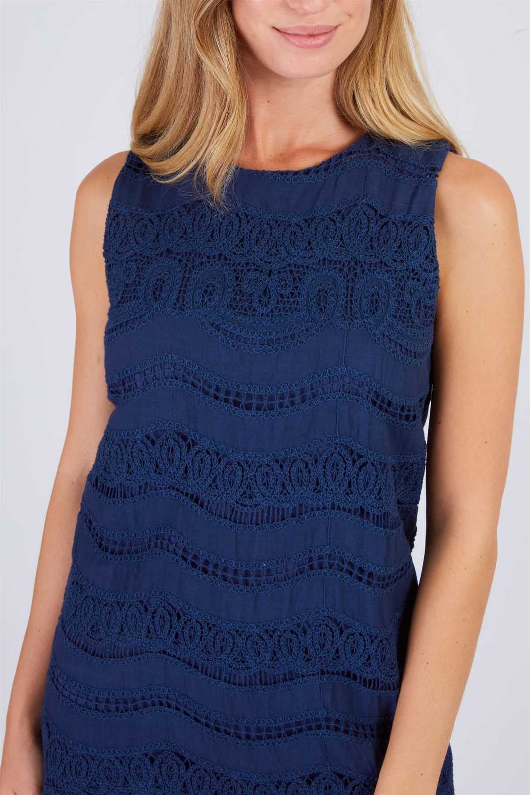 Vestido CARLA ROBE ENCAJE AZUL MARINO - Imagen 2