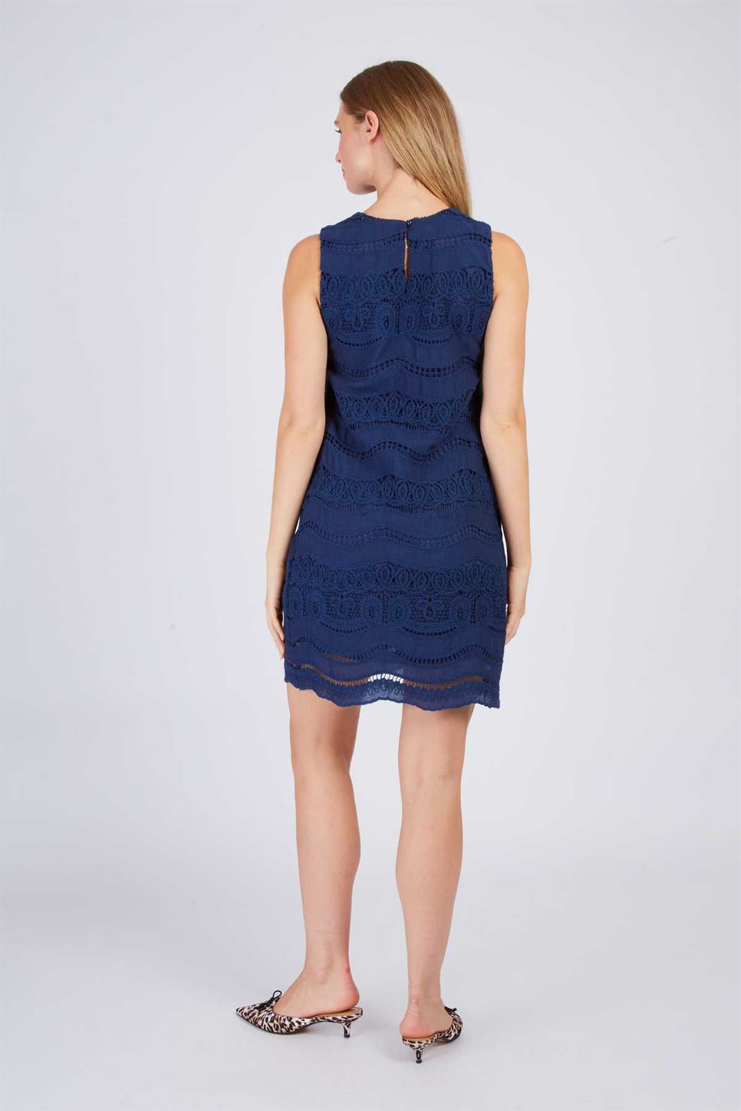 Vestido CARLA ROBE ENCAJE AZUL MARINO - Imagen 5