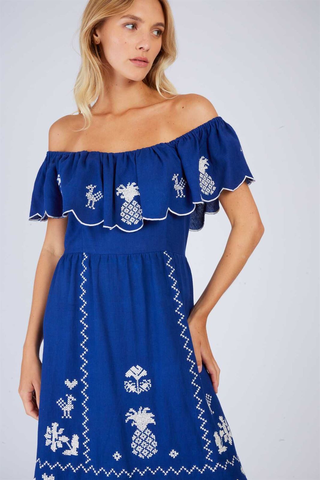 Vestido CHANCE ROBE piñas azul marino - Imagen 1