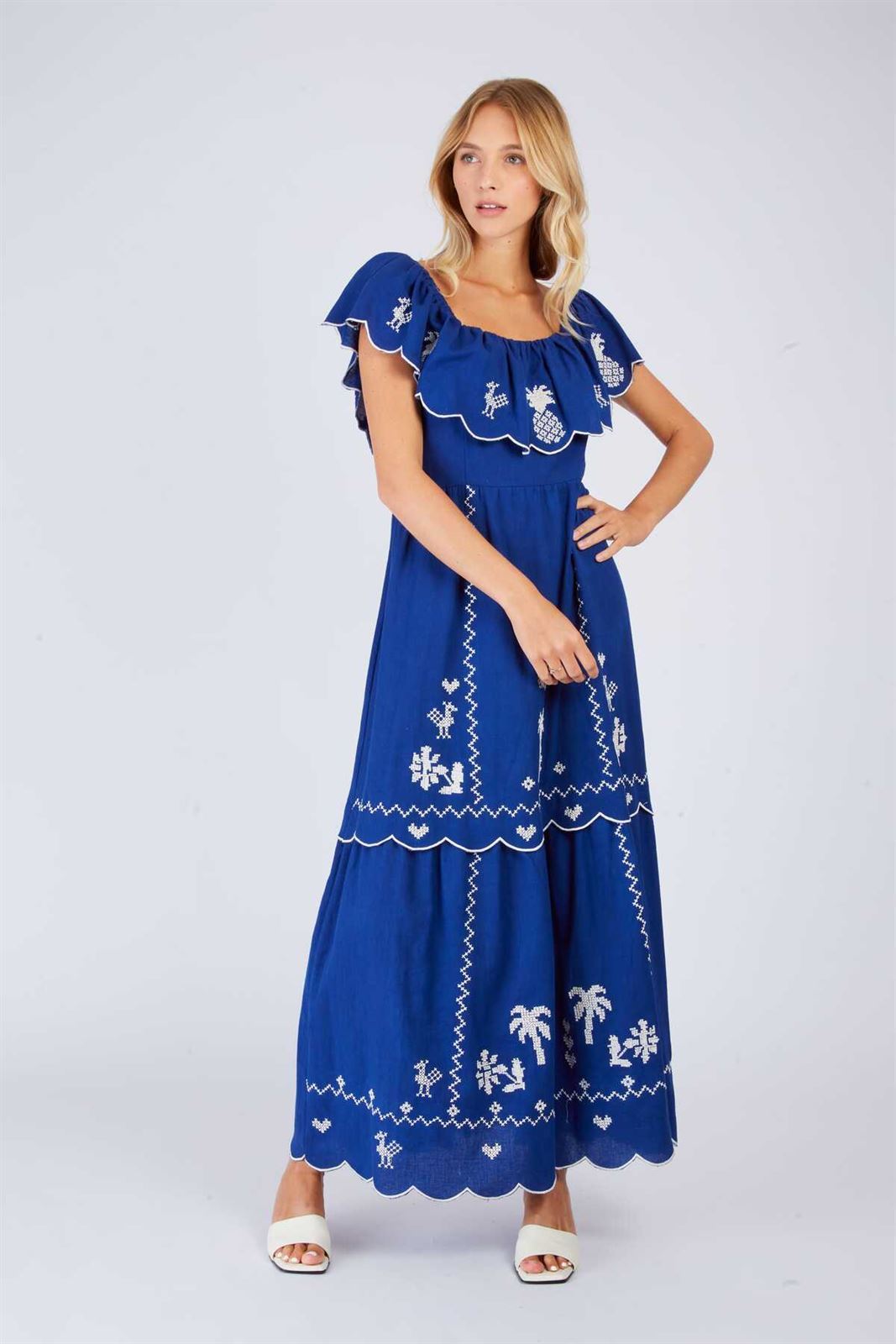 Vestido CHANCE ROBE piñas azul marino - Imagen 3