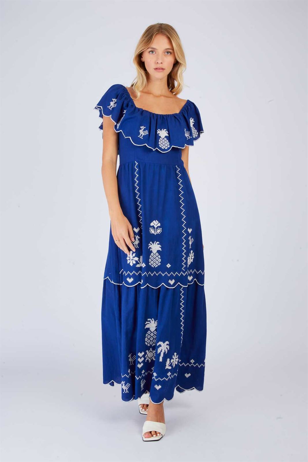 Vestido CHANCE ROBE piñas azul marino - Imagen 5