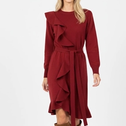 Vestido Derhy Bergamote punto rojo burdeos - Imagen 1