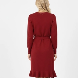 Vestido Derhy Bergamote punto rojo burdeos - Imagen 2