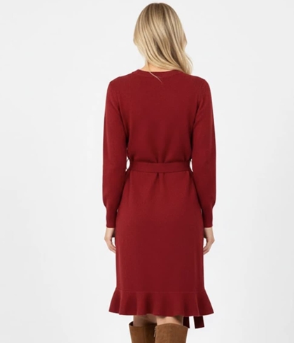 Vestido Derhy Bergamote punto rojo burdeos - Imagen 2