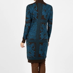 Vestido Derhy Betille jacquard marrón chocolate - Imagen 2