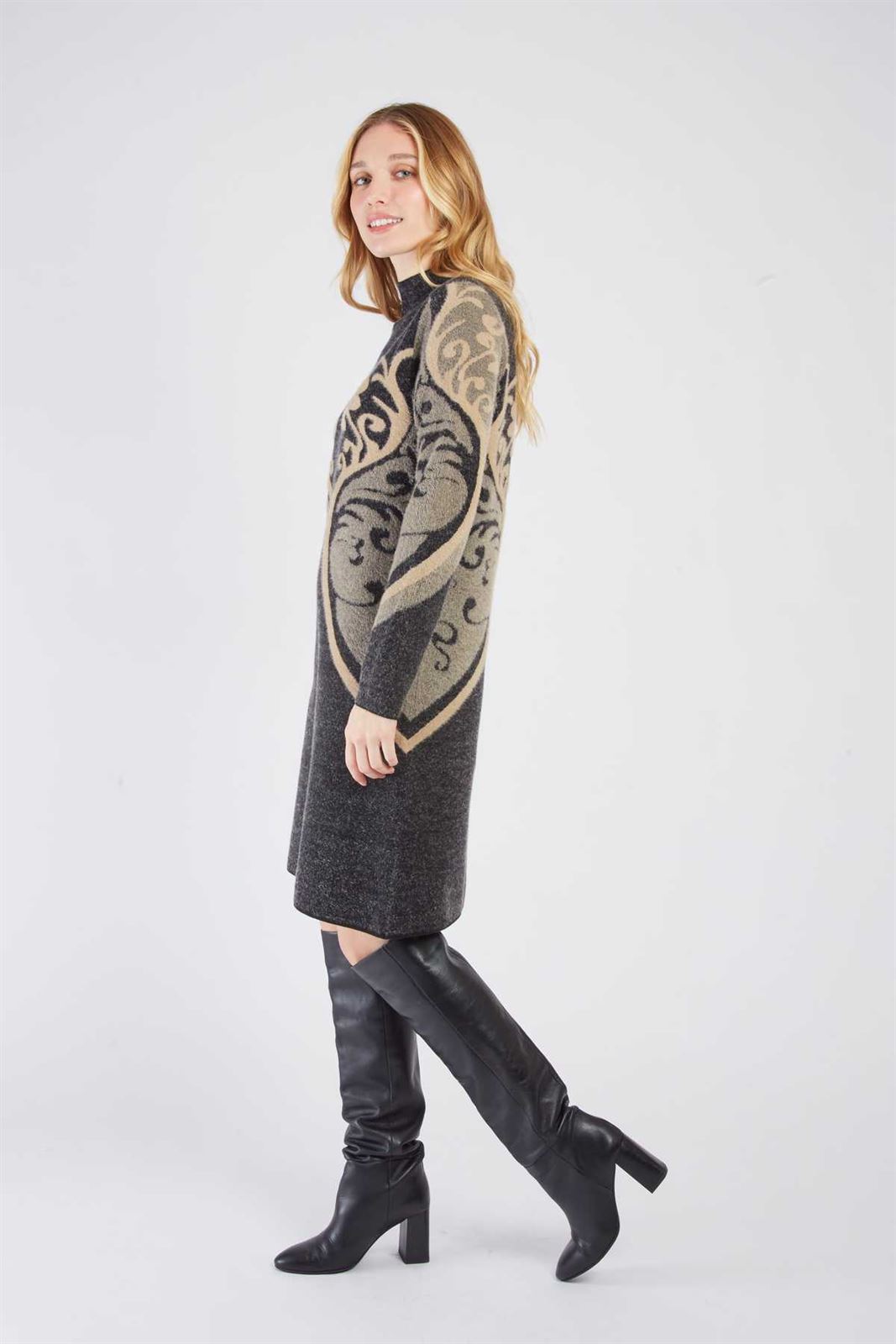 Vestido Derhy CALYPSO ROBE Negro grisaceo - Imagen 3