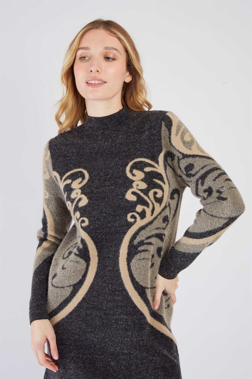 Vestido Derhy CALYPSO ROBE Negro grisaceo - Imagen 4