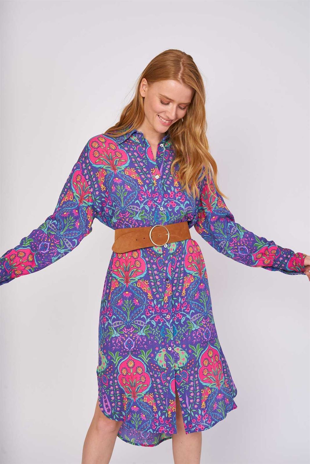 Vestido Derhy camisero Cherie azul - Imagen 2