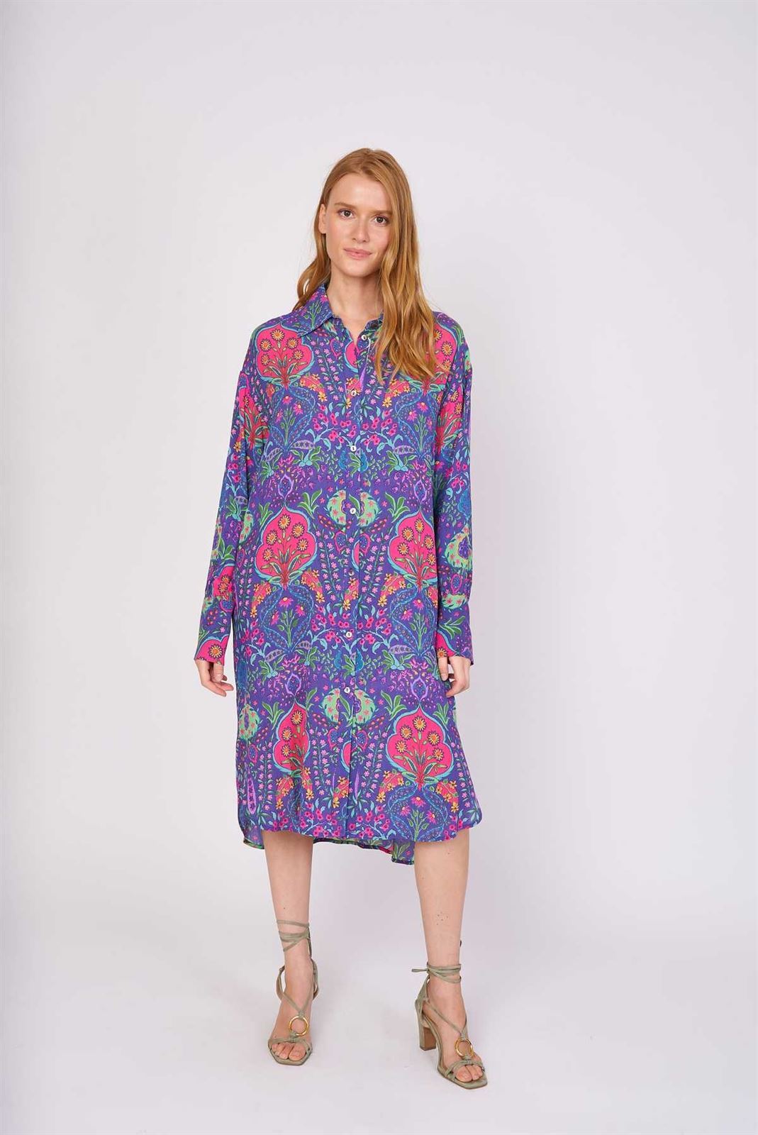 Vestido Derhy camisero Cherie azul - Imagen 4