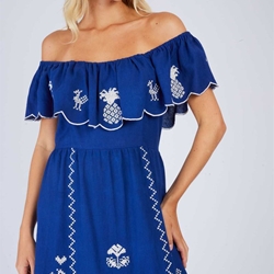 Vestido DERHY CHANCE ROBE piñas azul marino - Imagen 1