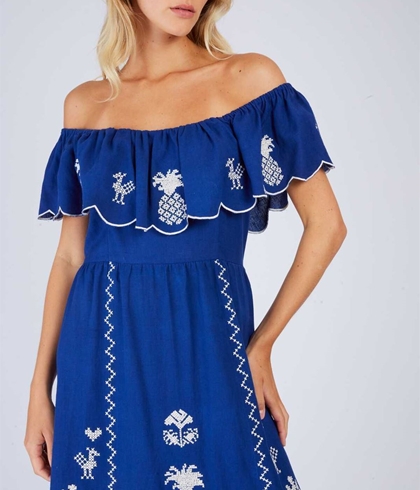 Vestido DERHY CHANCE ROBE piñas azul marino - Imagen 1