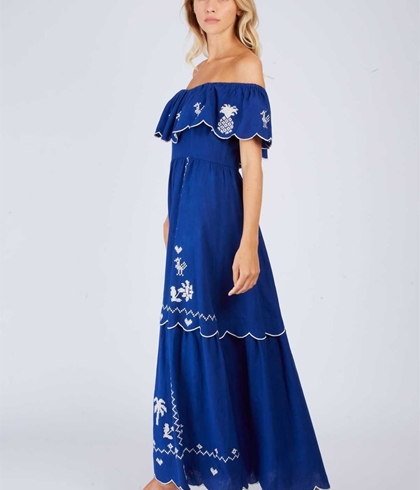 Vestido DERHY CHANCE ROBE piñas azul marino - Imagen 2