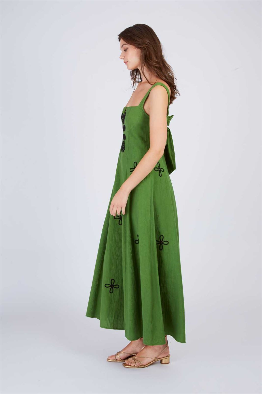 Vestido Derhy CLARISSE bordado verde - Imagen 3