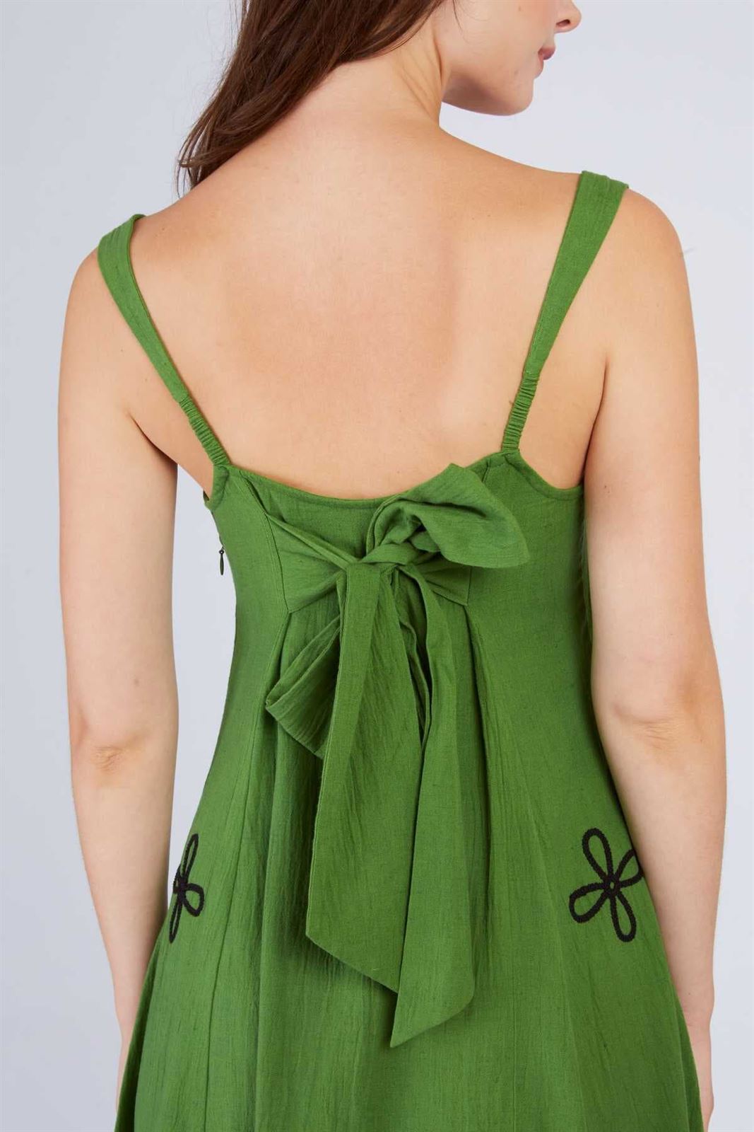 Vestido Derhy CLARISSE bordado verde - Imagen 5