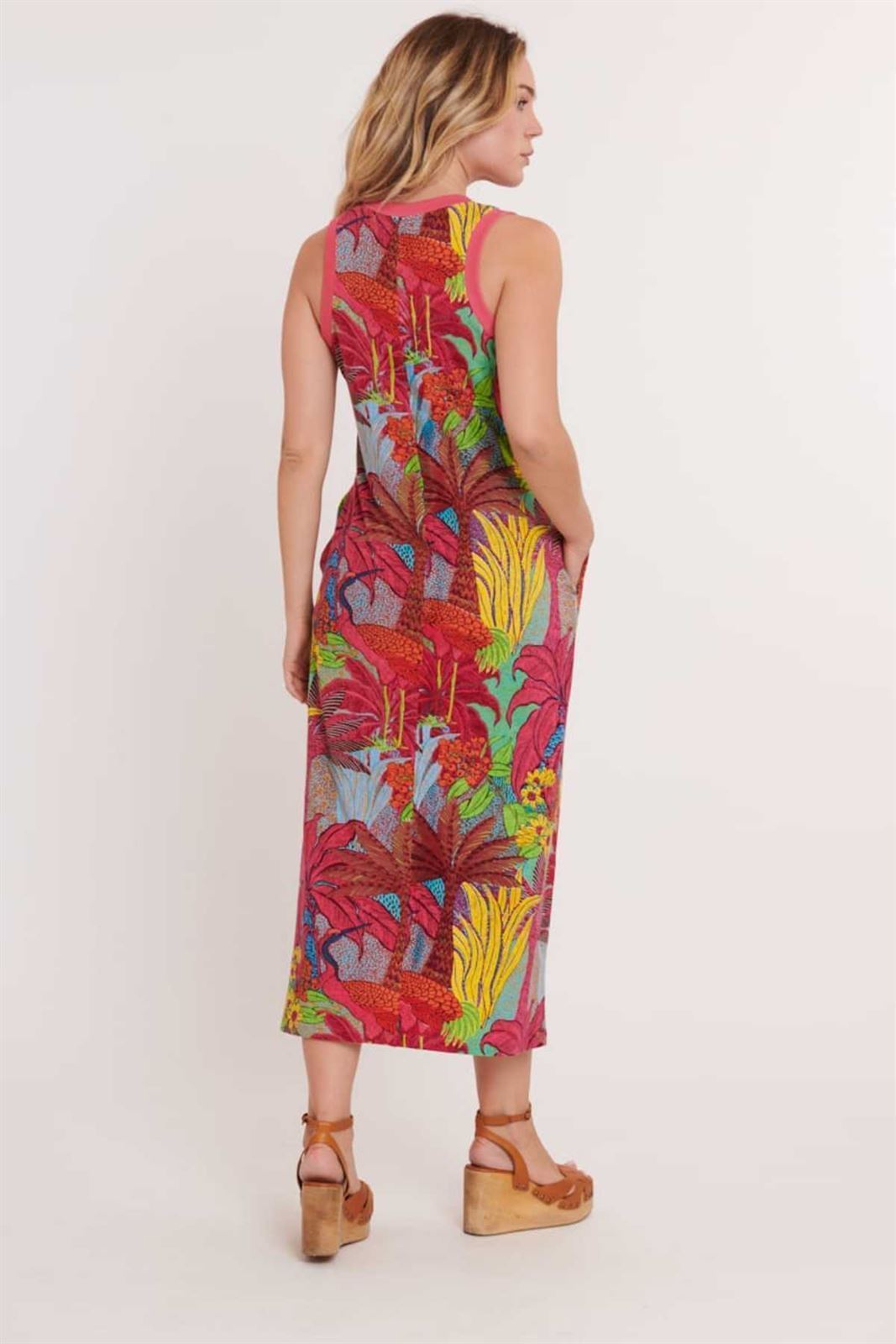 Vestido Derhy estampado fucsias Caillou - Imagen 2