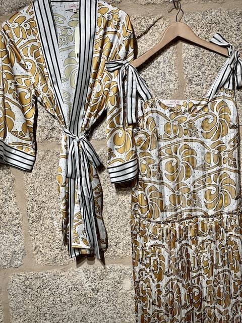 Vestido Derhy estampado mostazas, - Imagen 4