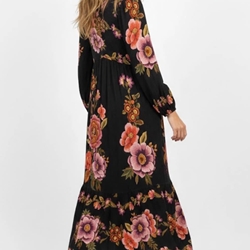 Vestido Derhy FANELLY negro estampado floral - Imagen 1