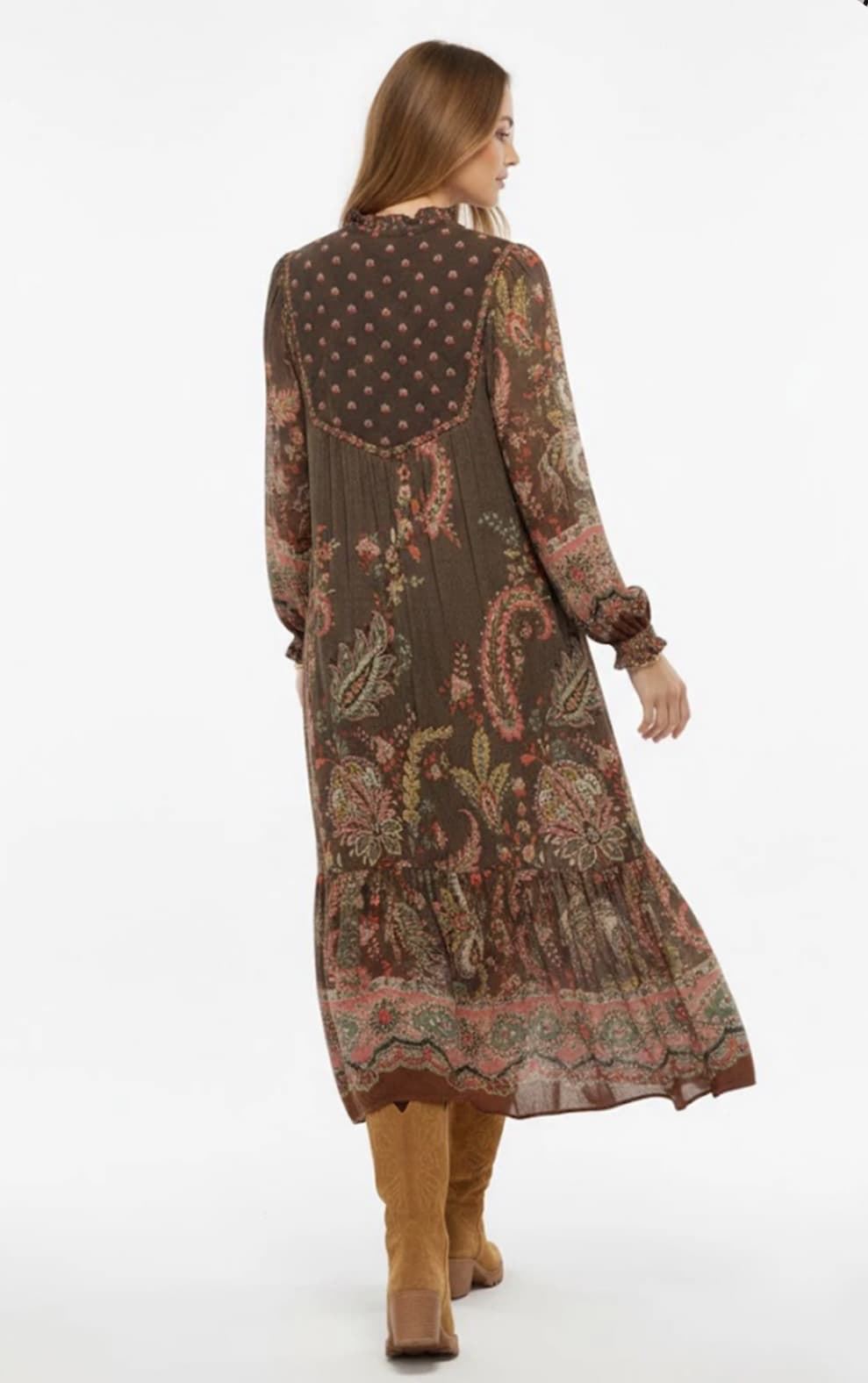 Vestido Derhy FEDORA pechera acolchadoa marrones - Imagen 1