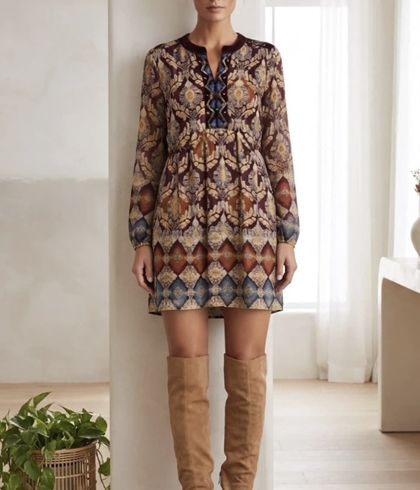 Vestido Derhy FELICIA cachemir marrones - Imagen 1