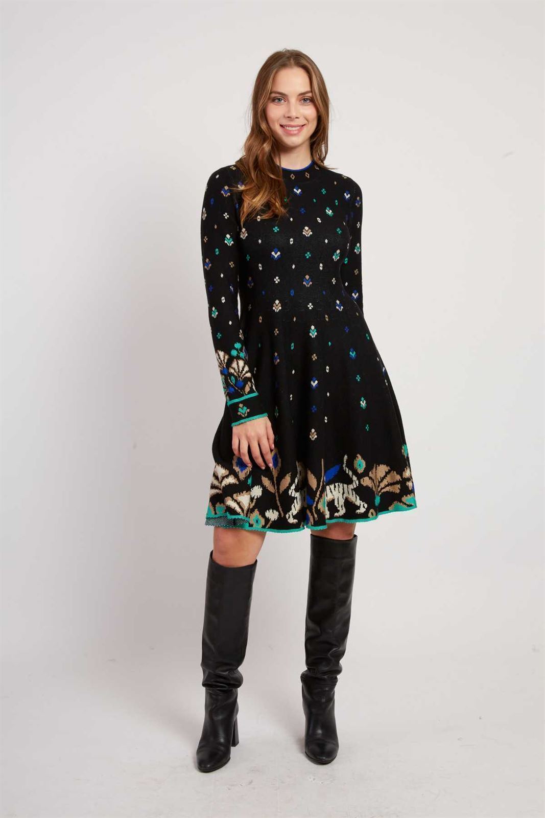 Vestido Derhy JEHANNE estampado negro - Imagen 2