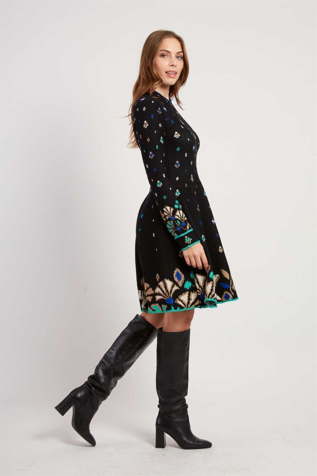 Vestido Derhy JEHANNE estampado negro - Imagen 3