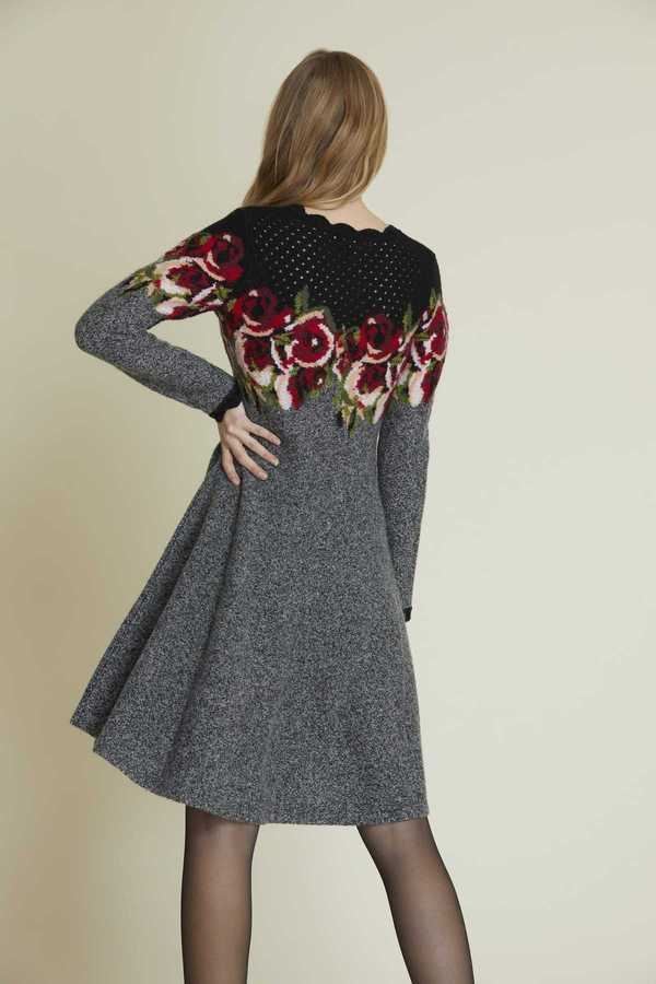 Vestido Derhy lana flores - Imagen 3