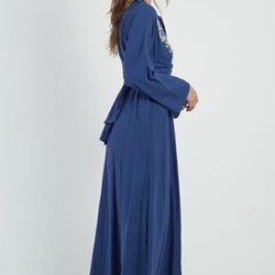 Vestido Derhy  P615090-20-S GLOUPS  largo bordado azul - Imagen 2