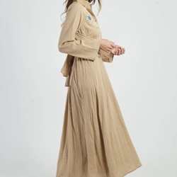 Vestido Derhy  P615090-20-S GLOUPS  largo bordado beige - Imagen 1