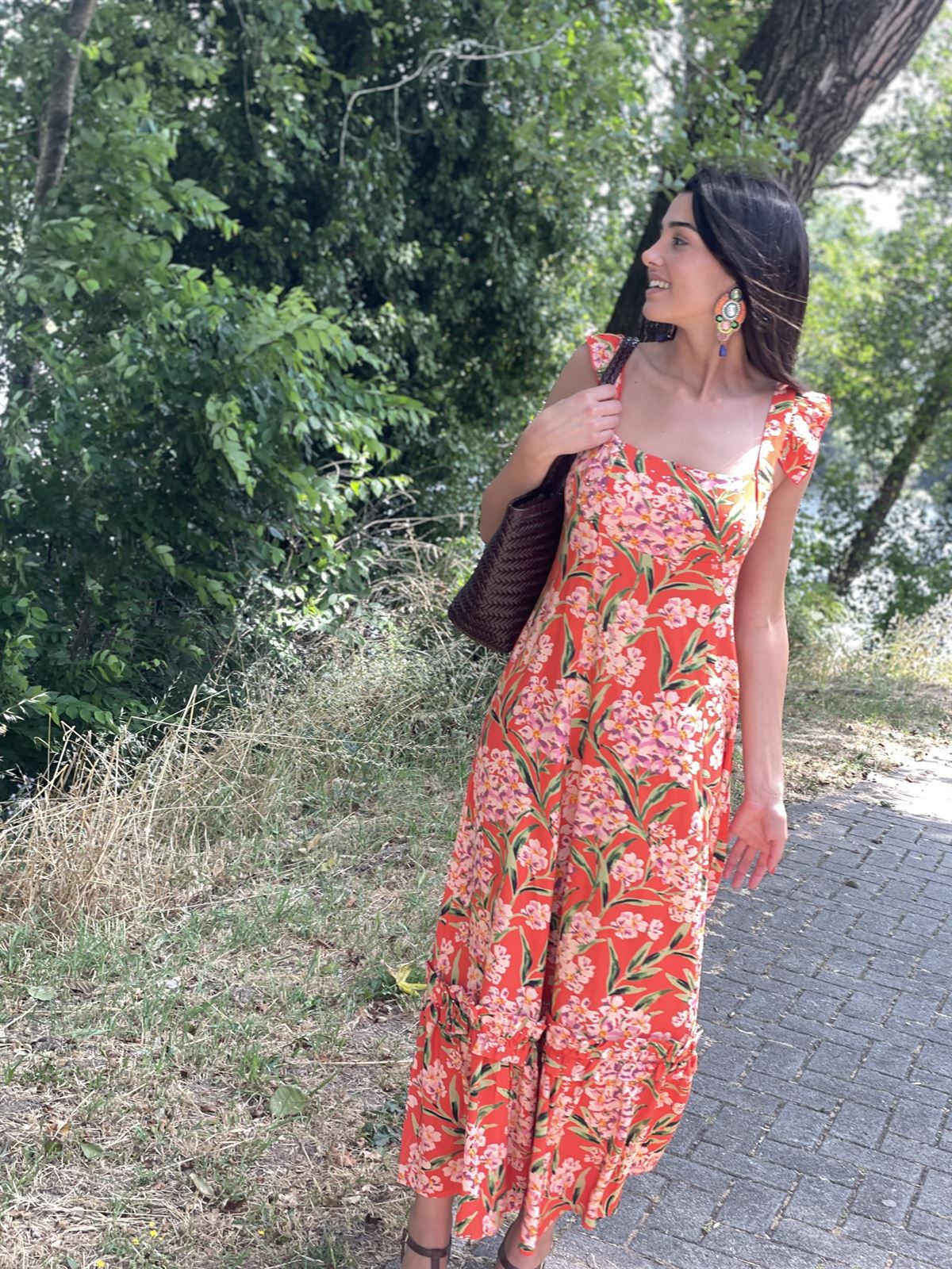 Vestido Derhy PANDERO en tonos naranjas - Imagen 3