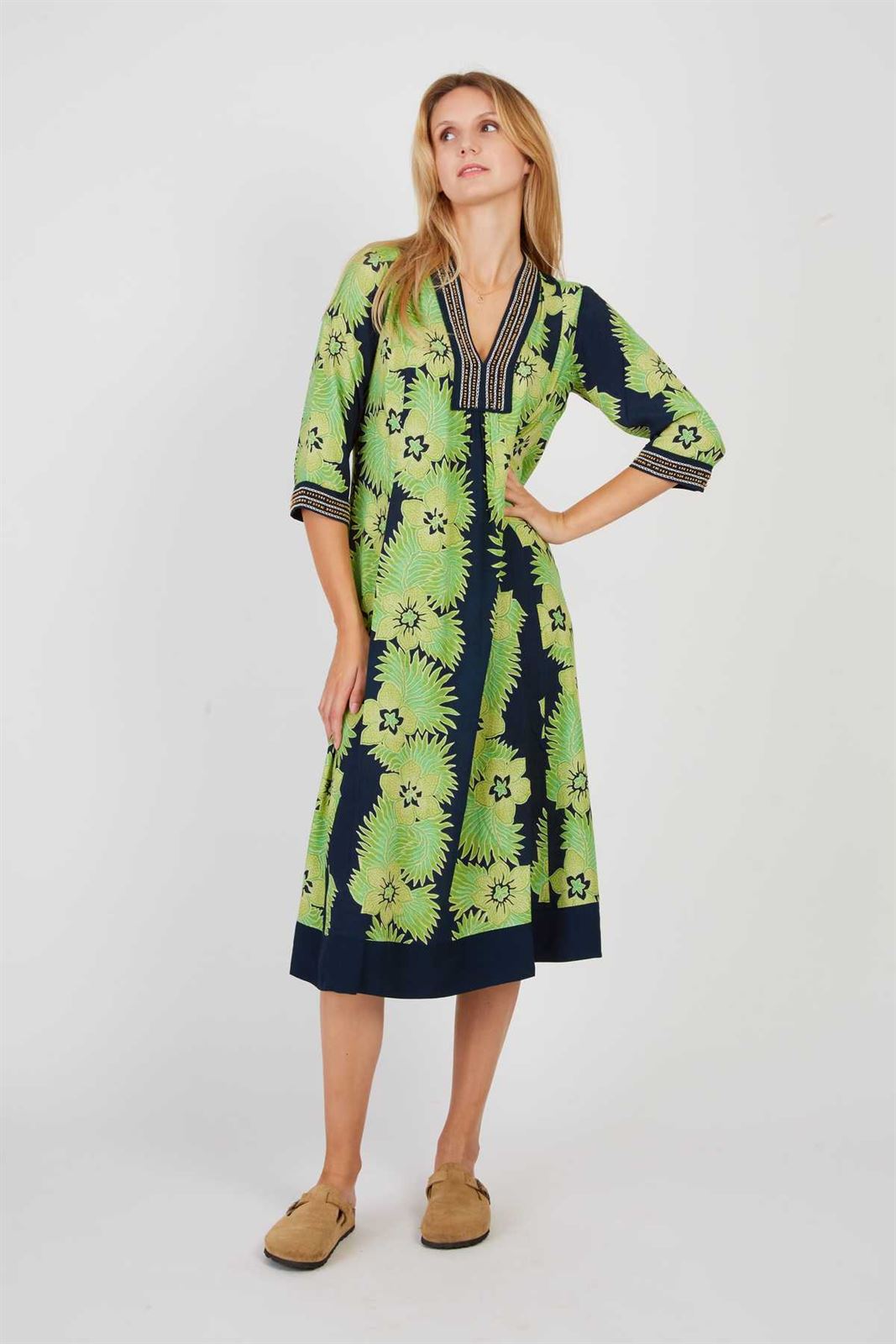 Vestido Derhy PARADE en azul y verde - Imagen 2