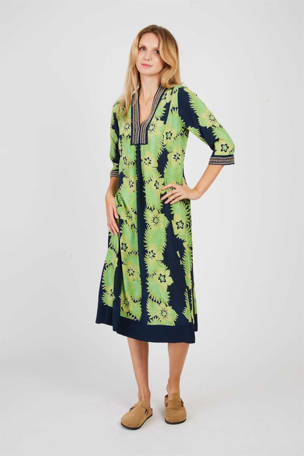 Vestido Derhy PARADE en azul y verde - Imagen 4