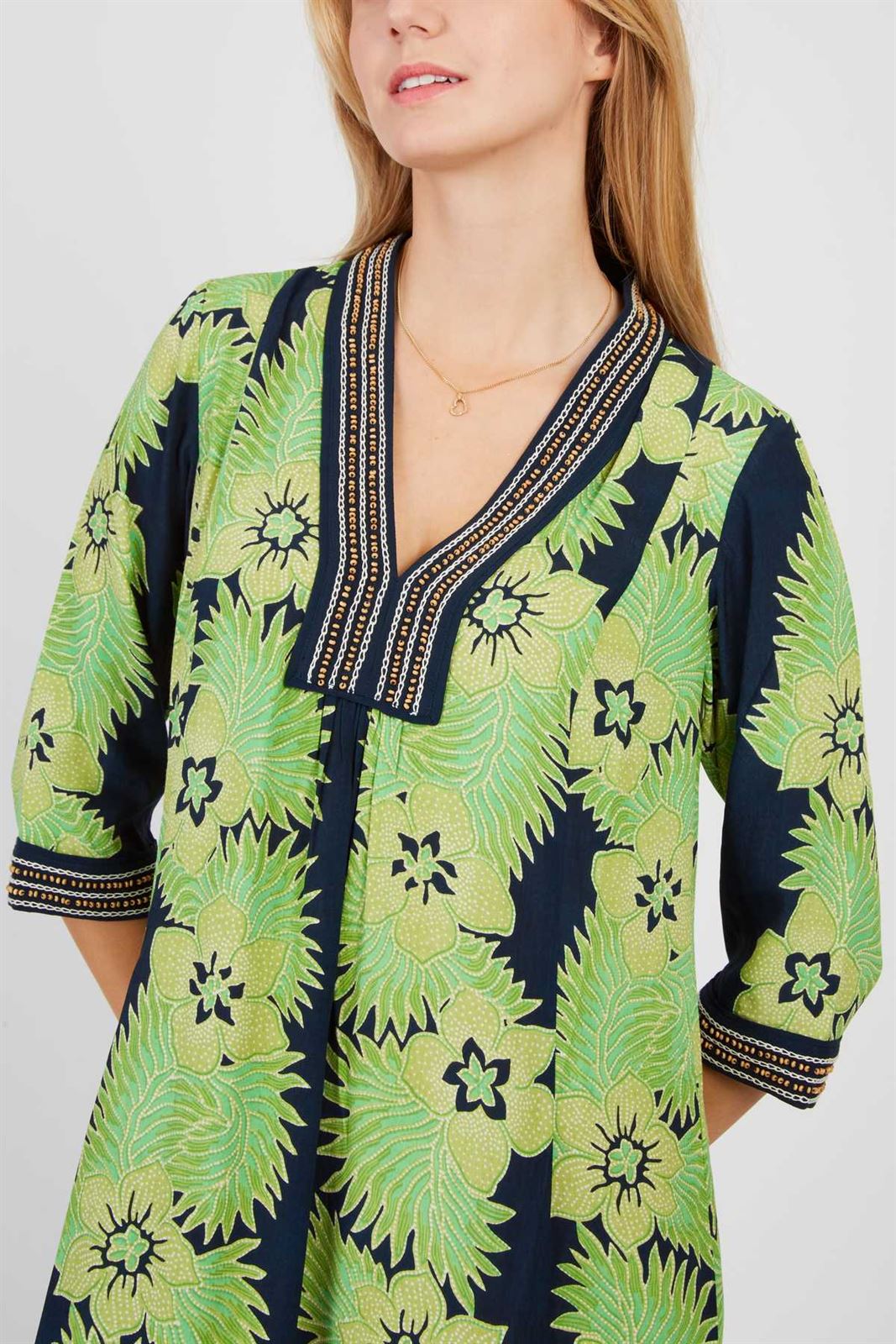 Vestido Derhy PARADE en azul y verde - Imagen 5