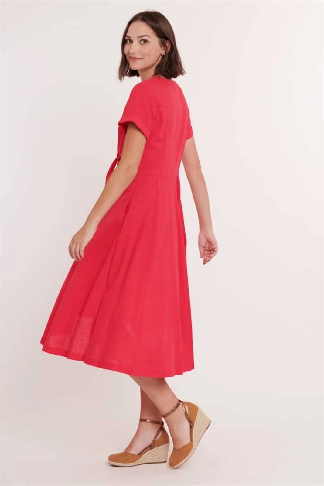 Vestido Derhy Pensee rojo coral - Imagen 2
