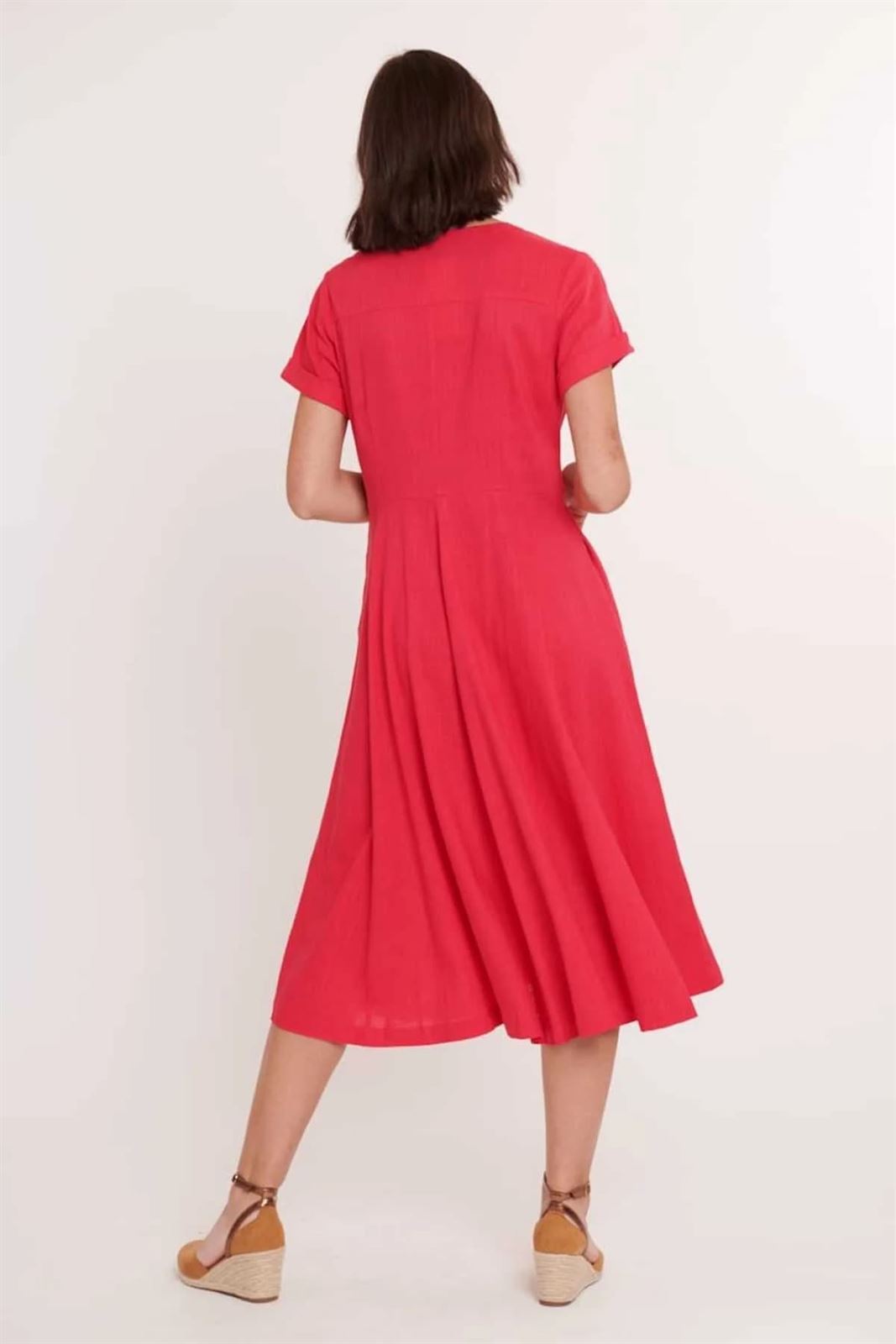 Vestido Derhy Pensee rojo coral - Imagen 3