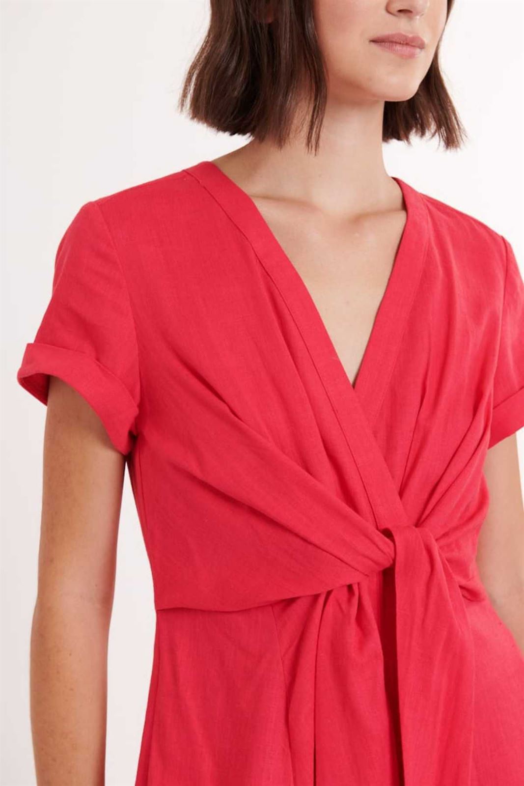 Vestido Derhy Pensee rojo coral - Imagen 4