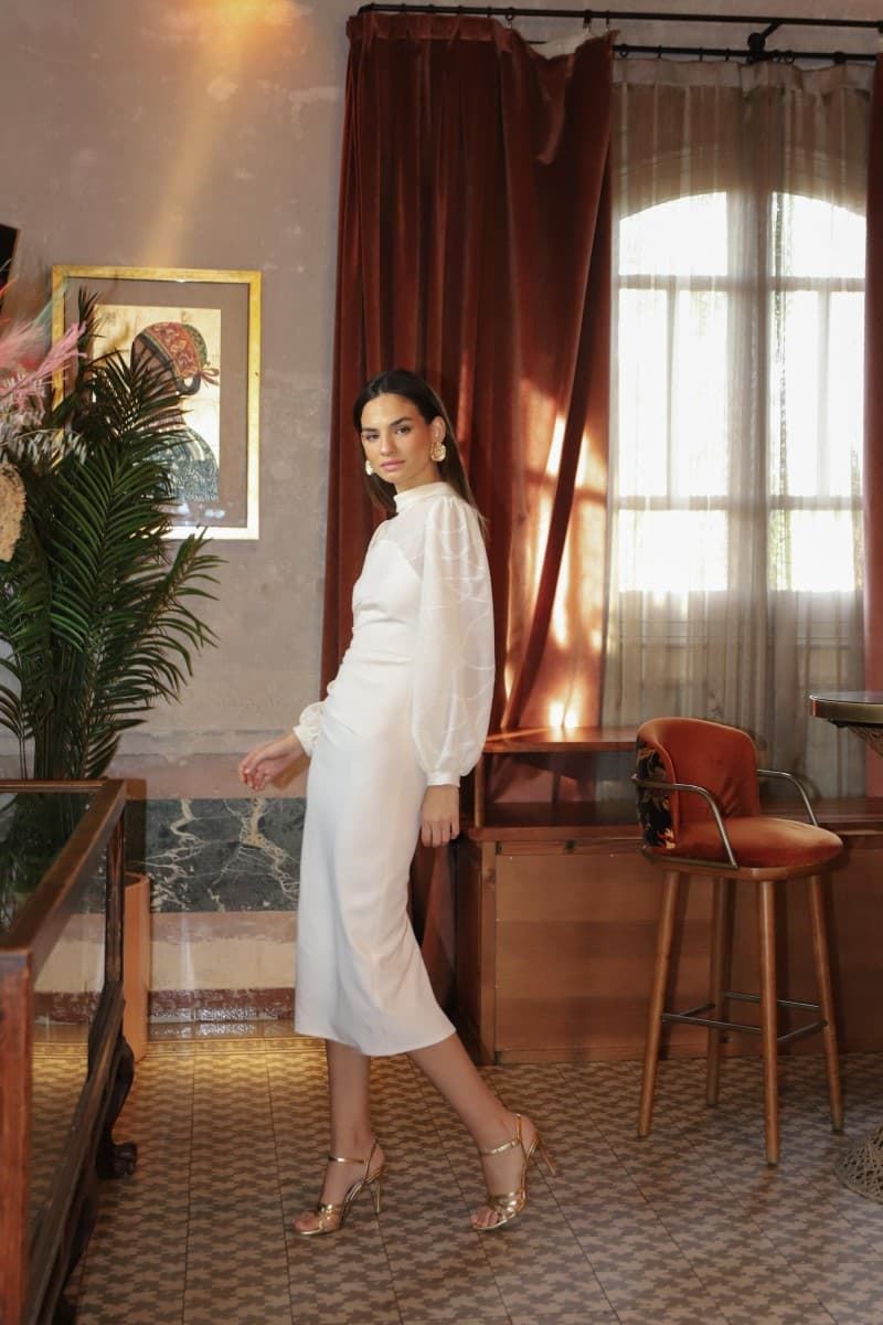 Vestido ELAENOR blanco - Imagen 1