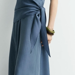 Vestido ese O ese ROCHELLE azul rayitas finitas. - Imagen 1