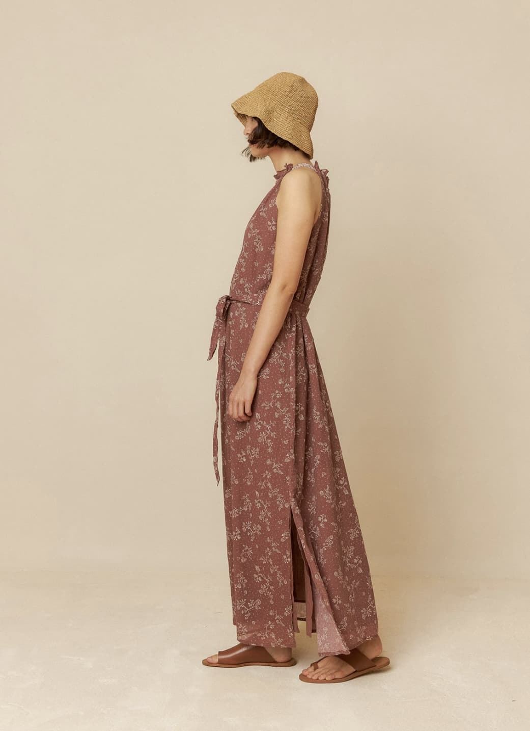 Vestido Indi & Cold 172 Halter bicolor marrones. - Imagen 4