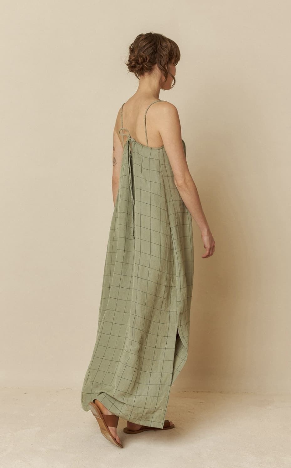Vestido Indi & Cold 220 Midi tirante liquen verde - Imagen 2