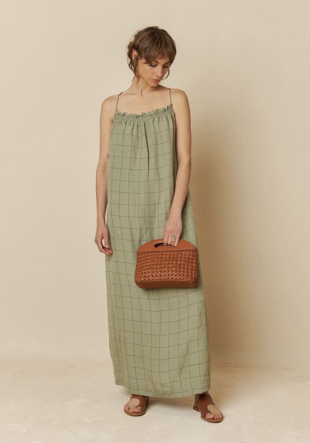 Vestido Indi & Cold 220 Midi tirante liquen verde - Imagen 3