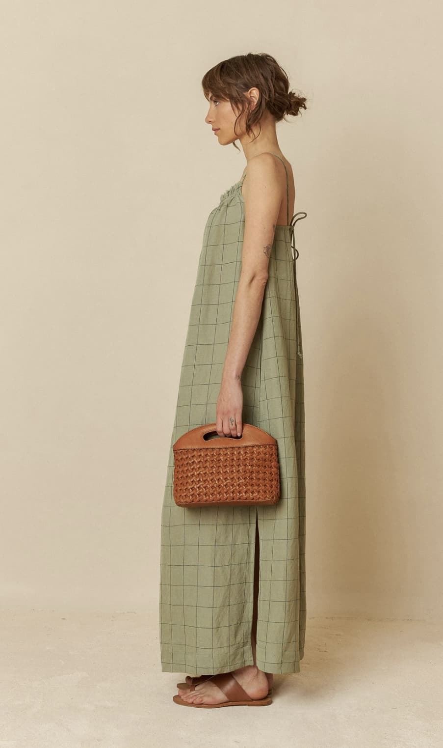 Vestido Indi & Cold 220 Midi tirante liquen verde - Imagen 7