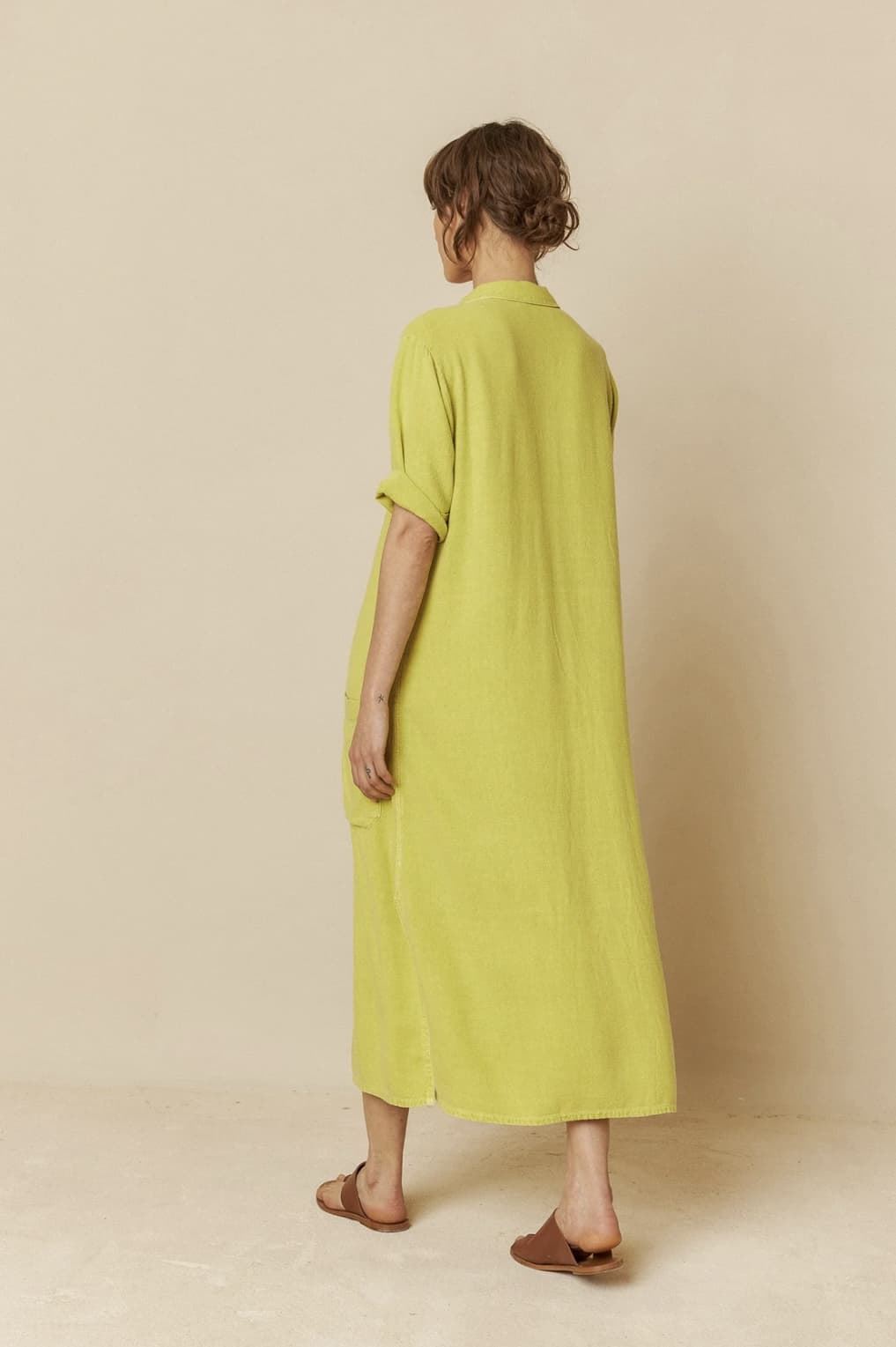 Vestido Indi & Cold 267 camisero pistacho. - Imagen 3