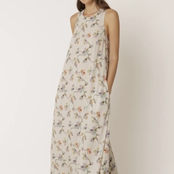 Vestido Indi & Cold  AD100 Espalda cruzada floral ecru crudo - Imagen 1